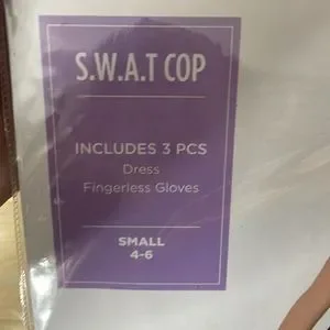 SWAT Girl Halloween Costume For Kids – Medium (8-10) With Dress & Fingerless Gloves - View #10